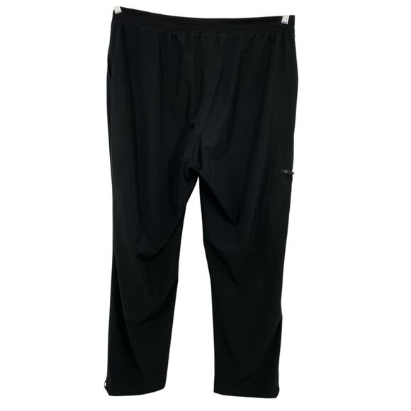 Chicos 2 Tech Pants Size Large Black flat Front Zip Elastic Waist Zenergy - Picture 2 of 9